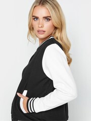 PixieGirl Petite Black Varsity Bomber Jacket - Image 4 of 4
