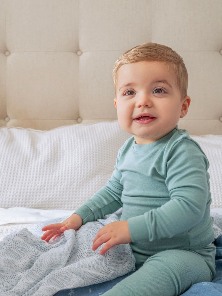 aden + anais Blue Cotton Muslin Blankets 4 Pack - Image 6 of 7