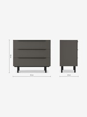 MADE.COM Graphite Grey Damien 3 Drawer Chest of Drawers - Image 3 of 3