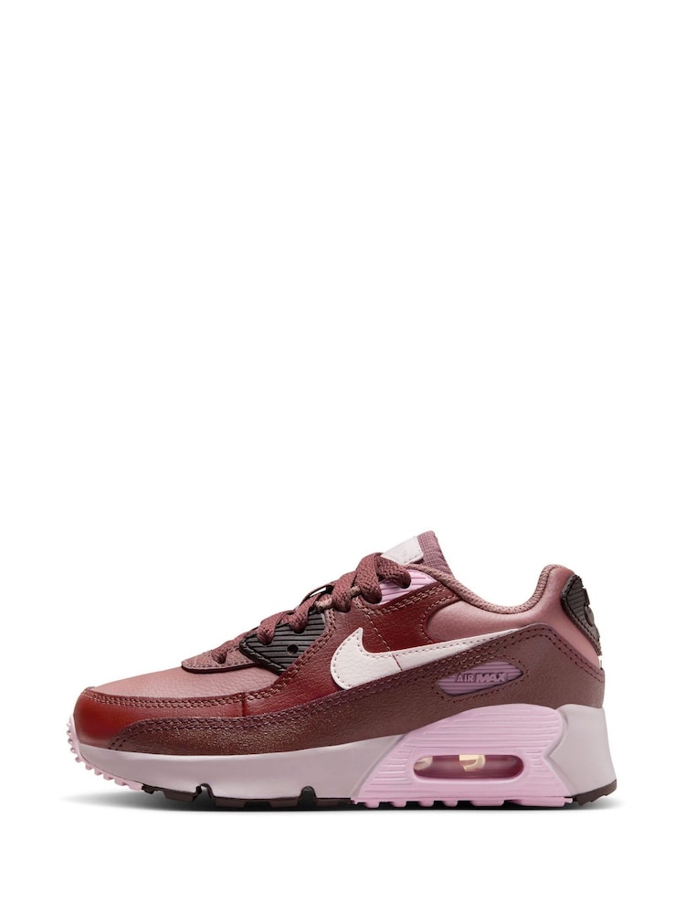 Nike Pink/Mauve Air Max 90 Junior Trainers - Image 2 of 10