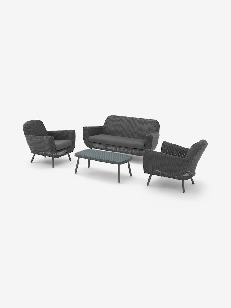 MADE.COM Dark Grey Jonah Garden Poly Rattan Lounge Set - Image 2 of 3