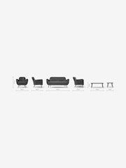 MADE.COM Dark Grey Jonah Garden Poly Rattan Lounge Set - Image 3 of 3