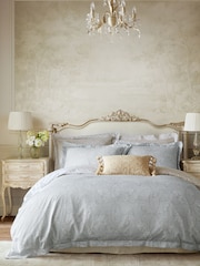 Historic Royal Palaces Porcelain Blue Tijou 250 Thread Count Duvet Cover and Pillowcase Set - Image 1 of 8