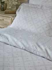 Historic Royal Palaces Porcelain Blue Tijou 250 Thread Count Duvet Cover and Pillowcase Set - Image 3 of 8