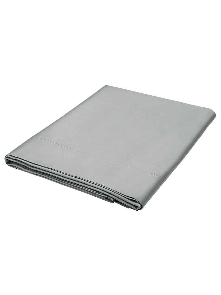 Bedeck of Belfast Grey Bob 600 Thread Count Egyptian Cotton Flat Sheet - Image 2 of 2