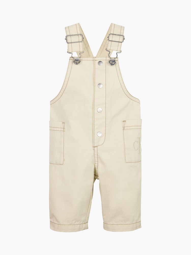 Calvin Klein Jeans Baby Cream Twill Dungarees - Image 1 of 2
