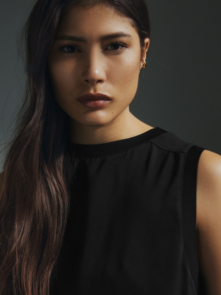 Black Premium Woven Mix Shell Top - Image 4 of 4