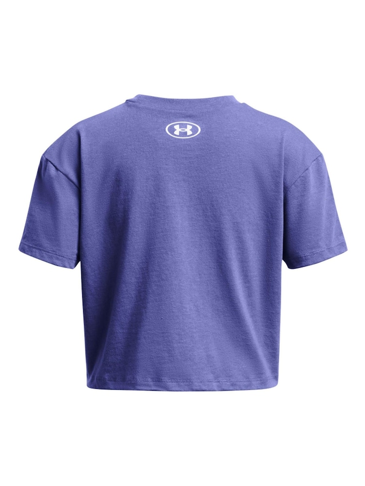 Under Armour Blue/White Crop Sportstyle Logo Short Sleeve T-Shirt - Image 2 of 2