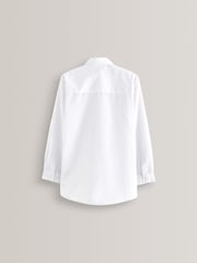 White Slim Fit 5 Pack Long Sleeve Formal School Shirts (3-18yrs) - Image 5 of 8