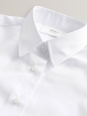 White Slim Fit 5 Pack Long Sleeve Formal School Shirts (3-18yrs) - Image 6 of 8