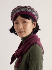 Seasalt Cornwall Purple Early Bird Beret Hat - Image 2 of 3