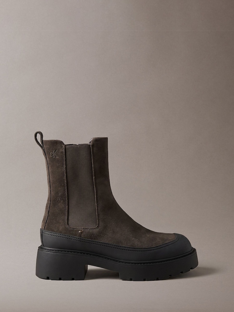 Calvin Klein Red Suede Chelsea Boots - Image 1 of 1 Calvin Klein Red Suede Chelsea Boots - Image 1 of 1