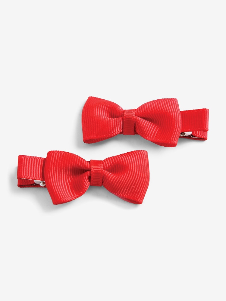 JoJo Maman Bébé Red Pair Of Bow Clips - Image 1 of 1