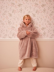 Pink Reindeer Christmas Print Soft Fleece Hooded Blanket (3-16yrs) - Image 2 of 9