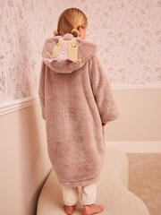 Pink Reindeer Christmas Print Soft Fleece Hooded Blanket (3-16yrs) - Image 3 of 9