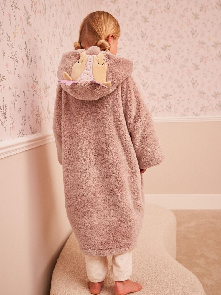 Pink Reindeer Christmas Print Soft Fleece Hooded Blanket (3-16yrs) - Image 3 of 9
