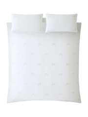 Historic Royal Palaces White Natural Bow Embroidery 200 Thread Count Duvet Cover and Pillowcase Set - Image 3 of 4