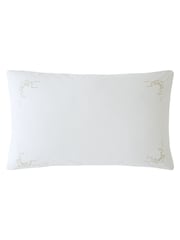 Historic Royal Palaces White Natural Bow Embroidery 200 Thread Count Duvet Cover and Pillowcase Set - Image 4 of 4