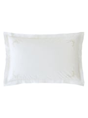 Historic Royal Palaces Set of 2 White Natural Bow Embroidery 200 Thread Count Pillowcases - Image 2 of 2