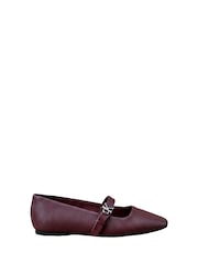 Calvin Klein Red Leather Mary Jane Ballerinas - Image 1 of 7