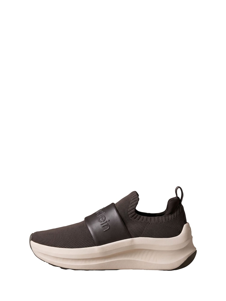 Calvin Klein Dark Brown Slip-On Runner Trainers - Image 2 of 5 Calvin Klein Dark Brown Slip-On Runner Trainers - Image 2 of 5