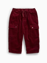 KIDLY by MORI Burgundy Red Barrel Leg Corduroy Trousers - Image 2 of 3