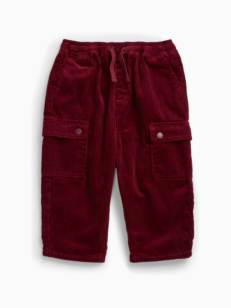 KIDLY by MORI Burgundy Red Barrel Leg Corduroy Trousers - Image 2 of 3 KIDLY by MORI Burgundy Red Barrel Leg Corduroy Trousers - Image 2 of 3