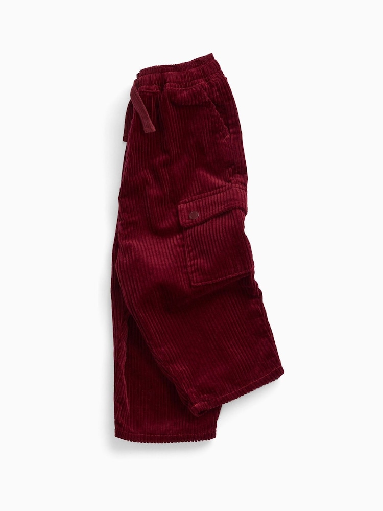 KIDLY by MORI Burgundy Red Barrel Leg Corduroy Trousers - Image 3 of 3 KIDLY by MORI Burgundy Red Barrel Leg Corduroy Trousers - Image 3 of 3
