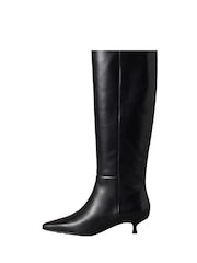 Calvin Klein Leather Kitten Heel Knee Boots - Slika 4 od 7