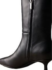 Calvin Klein Leather Kitten Heel Knee Boots - Slika 5 od 7