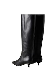 Calvin Klein Leather Kitten Heel Knee Boots - Slika 7 od 7