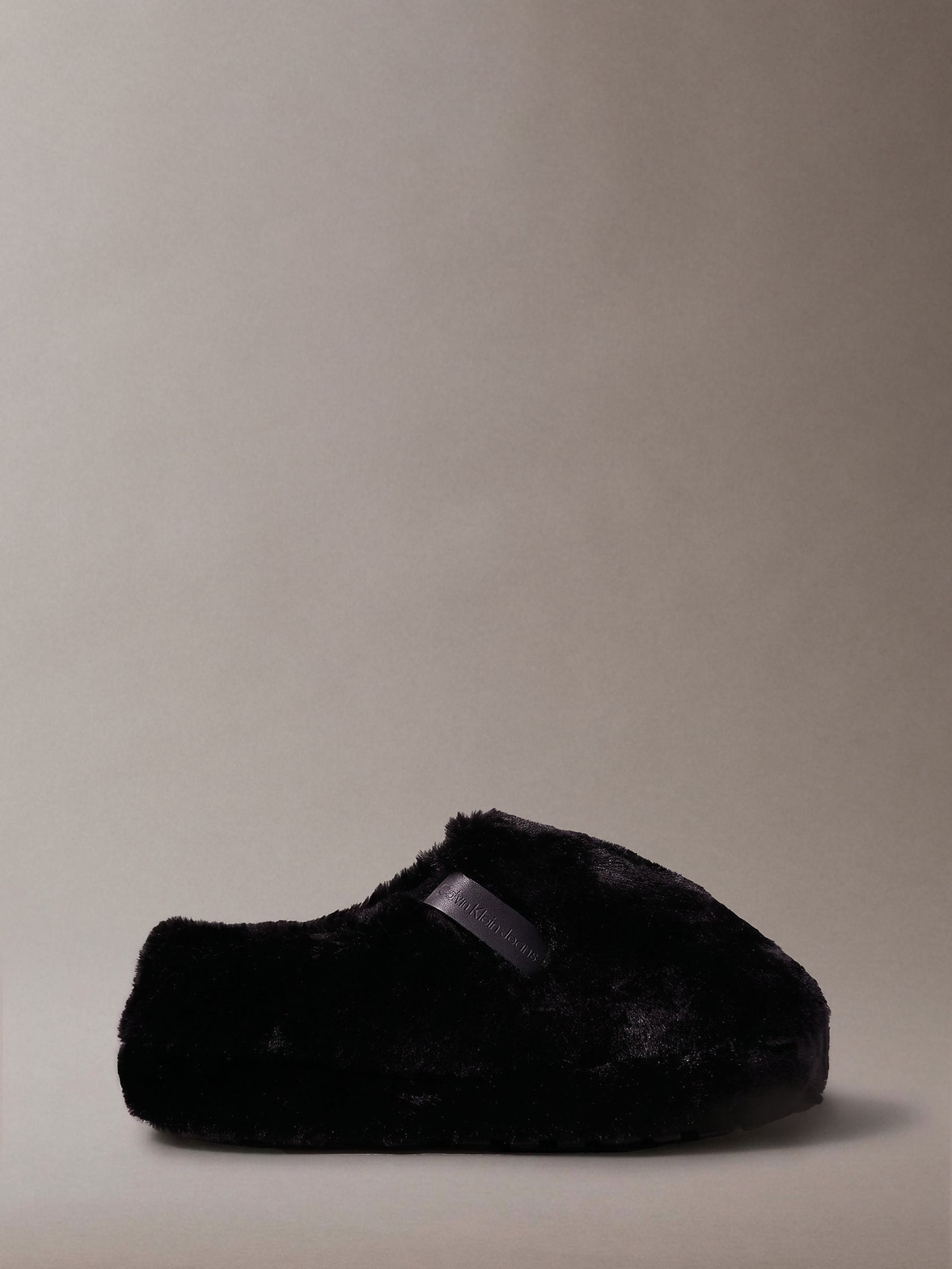 Calvin Klein Women's Black Faux Fur Slippers - Image 1
