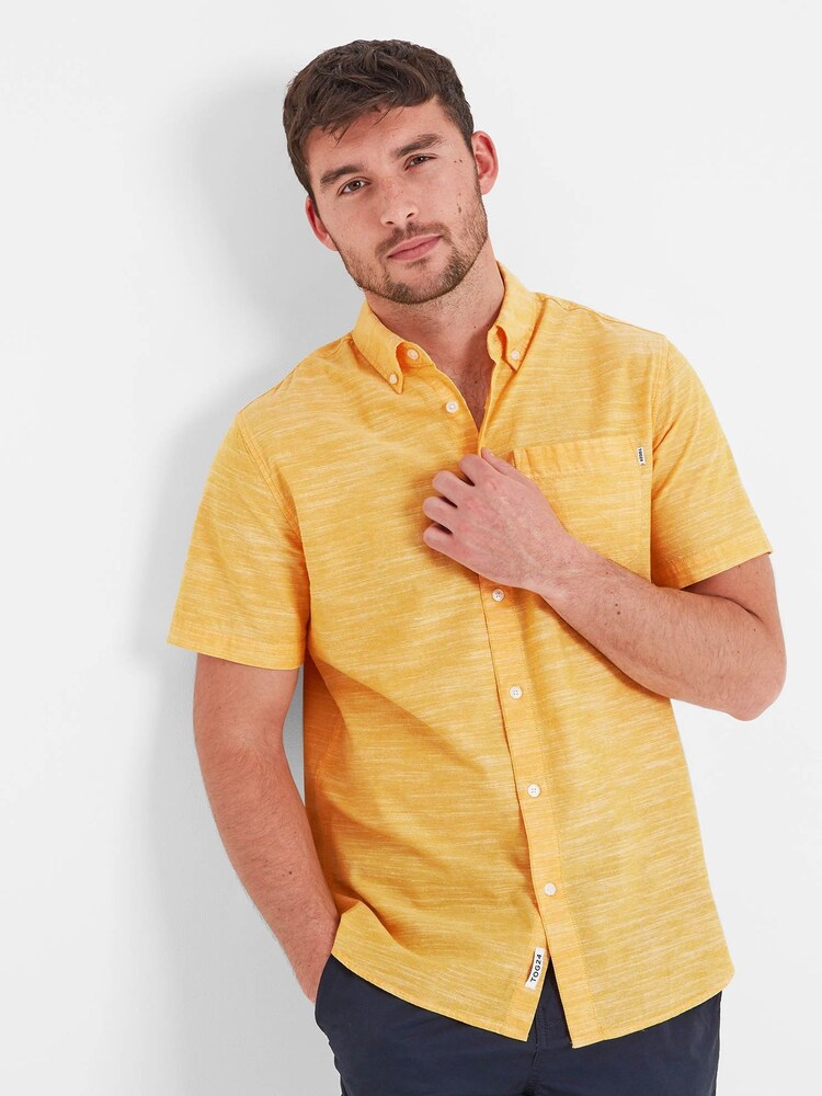 Tog 24 Yellow Dwaine Short Sleeve 100% Cotton Shirt - Image 1 of 8