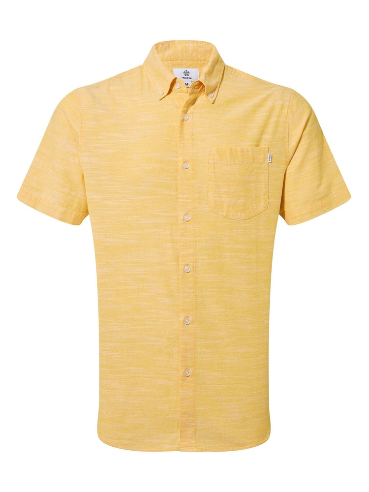 Tog 24 Yellow Dwaine Short Sleeve 100% Cotton Shirt - Image 8 of 8