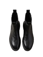 Calvin Klein Black Leather Stacked Heel Chelsea Boots - Image 5 of 6