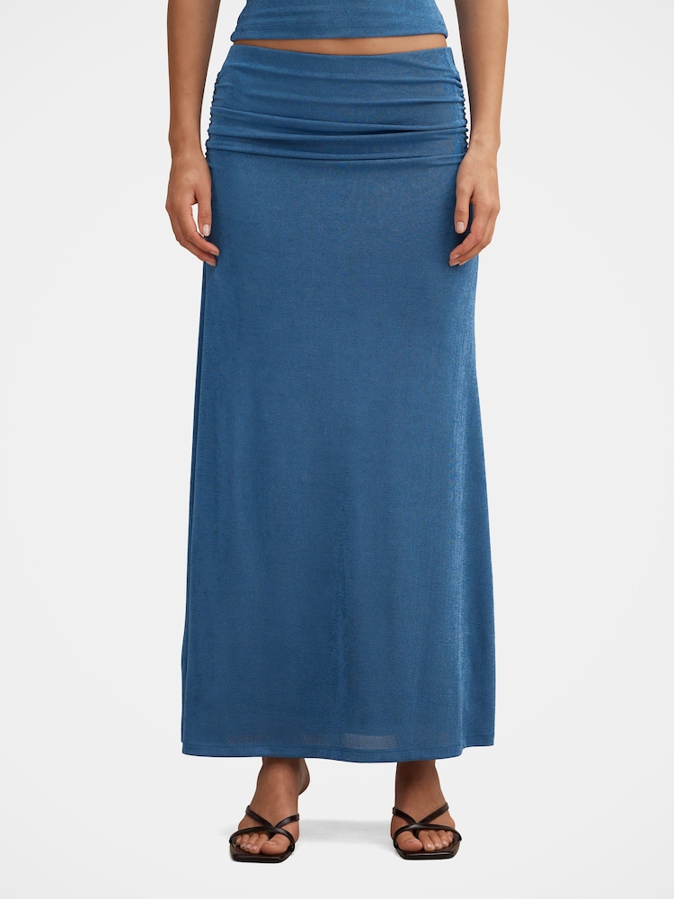 Forever New Blue Arabella Flute Maxi Skirt - Image 1 of 5