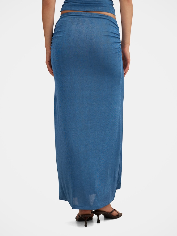 Forever New Blue Arabella Flute Maxi Skirt - Image 2 of 5