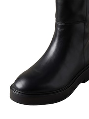 Calvin Klein ādas sakrautas papēža ceļgalu augstpapēžu zābaki - Attēls 6 no 6