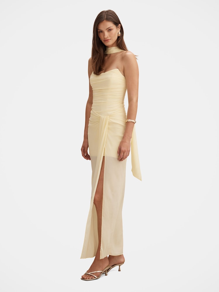 Forever New Yellow Arli Strapless Ruched Maxi Dress - Image 4 of 4 Forever New Yellow Arli Strapless Ruched Maxi Dress - Image 4 of 4