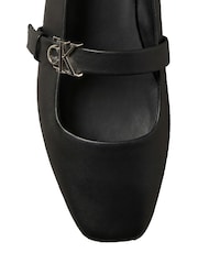 Calvin Klein Black Leather Mary Jane Ballerinas - Image 6 of 6