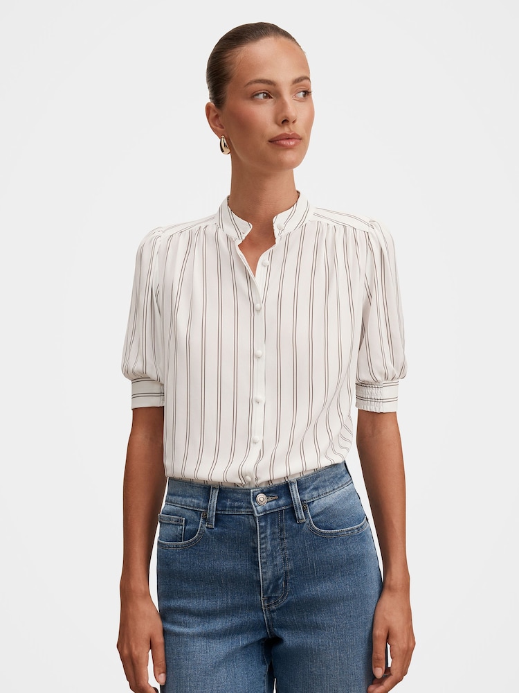 Forever New White Dorothea Striped Blouse - Image 1 of 5