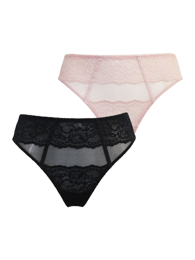 Pour Moi Mesh- und Spitzenhöschen 2 Packung - Bild 1 von 4 Pour Moi Mesh- und Spitzenhöschen 2 Packung - Bild 1 von 4
