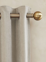 Pebble Natural Sumptuous Velvet Eyelet Lined Curtains - Image 4 of 5