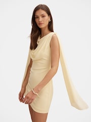 Forever New Yellow Bowie Mini Dress With Shawl - Image 3 of 5