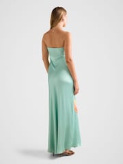 Forever New Blue Estelle Satin Strapless Maxi Dress - Image 3 of 4