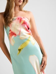 Forever New Blue Estelle Satin Strapless Maxi Dress - Image 4 of 4