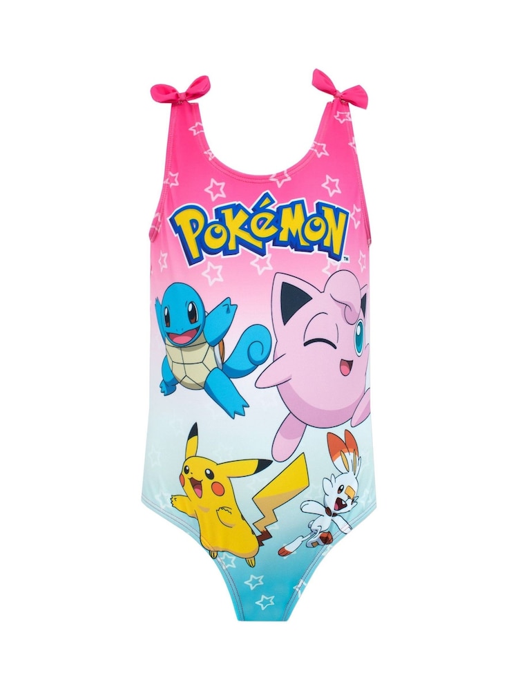 Character Pink Pokemon Girls Printed Tie Swimsuit - Image 1 of 8