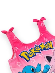 Character Pink Pokemon Girls Printed Tie Swimsuit - Image 4 of 8