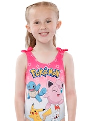 Character Pink Pokemon Girls Printed Tie Swimsuit - Image 5 of 8