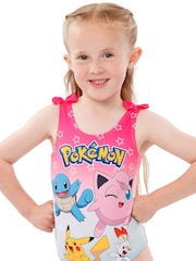 Character Pink Pokemon Girls Printed Tie Swimsuit - Image 6 of 8